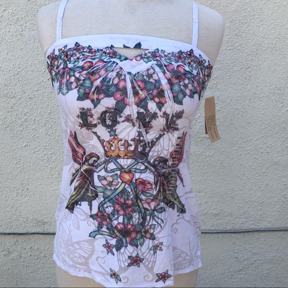 NWT Butterfly Dropout tank top.